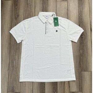 Flint Park White Short Sleeve Match Polo Mens Large NWT Golf/Tennis/Pickleball
